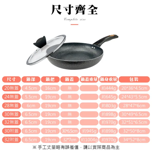 【CLARE 可蕾爾】羽鑽不沾平底鍋24cm無蓋 台灣製造(適用IH及各式爐具)