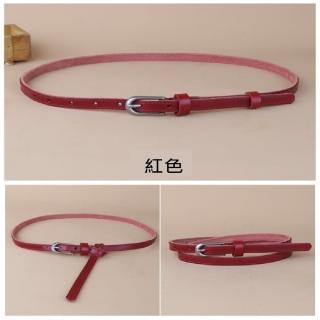 【米蘭精品】現貨+預購 100%真皮皮帶牛皮腰帶手工窄版細皮帶女牛仔褲休閒褲長褲(復古簡約細腰帶5色74eg2)
