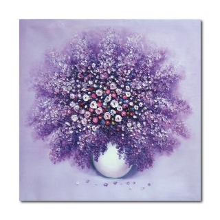 【24mama 掛畫】單聯式 花卉藝術無框畫 30x30cm(紫戀)