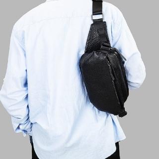 【米蘭精品】現貨+預購 胸包真皮腰包(男士真皮大容量斜跨父親節禮物男包包74es19)