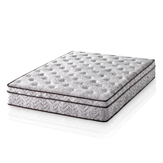 【送天然乳膠枕x2】歐若拉名床 護邊強化三線特殊QT舒柔布獨立筒床墊-雙人加大6尺