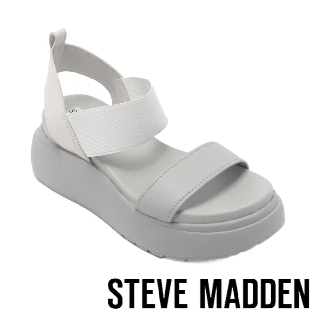 【STEVE MADDEN】CRUISE 拼接寬帶厚底涼鞋(灰色)