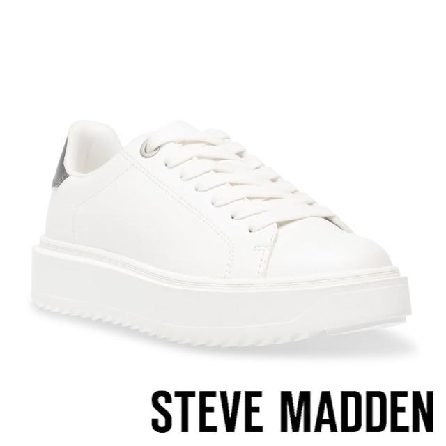 【steve madden】CATCHER 素面休閒平底板鞋(白色)