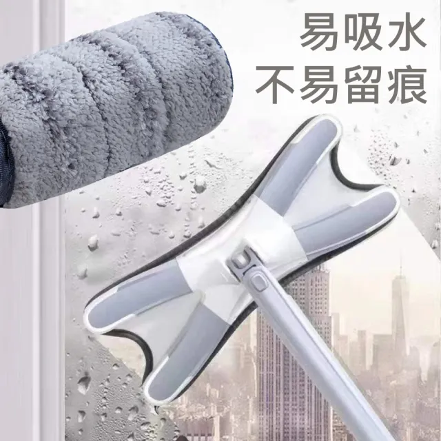 【新錸家居】2入X型免手洗平板拖把專用超密度纖維拖布(免沾手蝴蝶旋轉拖把布/乾溼兩用/旋轉仿手擰乾)