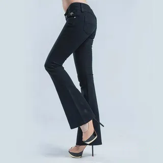 【BOBSON】釘珠伸縮中喇叭褲(9021-87)