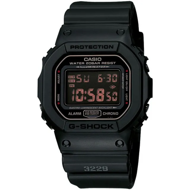 【CASIO 卡西歐】G-SHOCK 經典黑色基本款 當兵系列 捍衛登場 禮物 開學(黑/DW-5600MS-1)