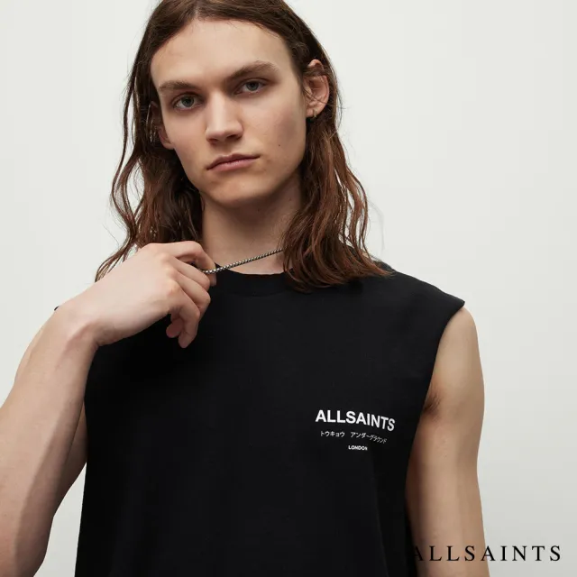 【ALLSAINTS】UNDERGROUND 純棉無袖背心-黑 MG268Y(寬鬆版型)