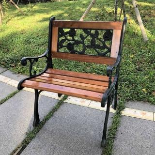 【BROTHER 兄弟牌】歐式典雅單人玫瑰鑄鐵公園椅(戶外休閒)