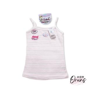 【Oluna 歐露娜】經典條紋盾牌 細肩帶背心(雙層布背心 成長背心 女童背心 小女生背心 小可愛背心)