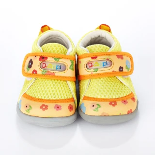 【Dr. Apple 機能童鞋】出清特賣xMIT繽紛小花拼接透氣網布小童鞋(黃)