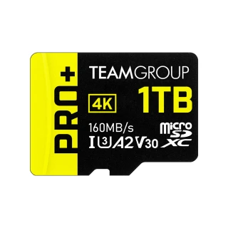 【Team 十銓】PRO+ MicroSDXC 1TB UHS-I U3 A2 V30 記憶卡(含轉卡+終身保固)