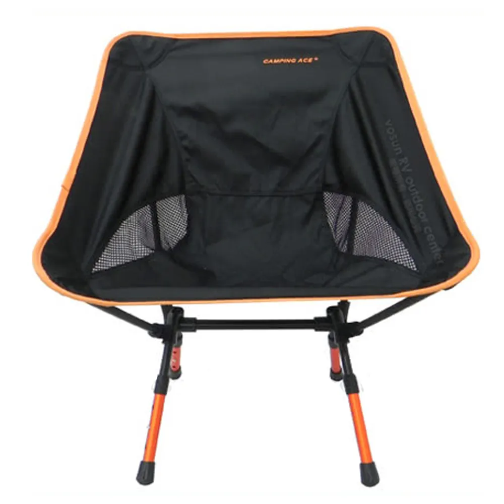 【野樂 CAMPING ACE】輕量 6061 鋁合金加粗折疊椅 三段式調整高度(橙 FB-189)