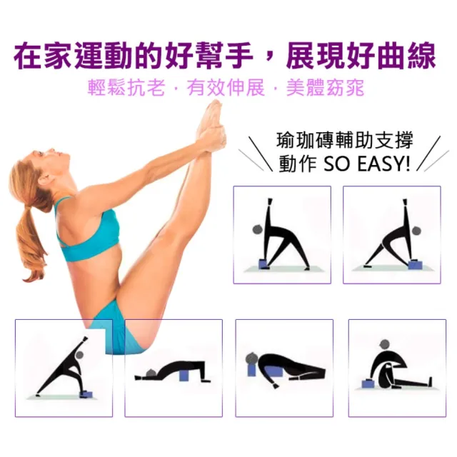 【ALEX】瑜珈磚-台灣製 健身 有氧 韻律磚 紫(C-48)