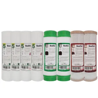 【水蘋果】10英吋加強版5微米PP+UDF+CTO活性碳濾心(8支組)