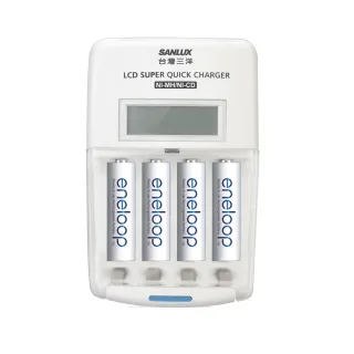 【日本Panasonic國際牌eneloop】低自放電充電電池組(搭配液晶充電器+4號4入)