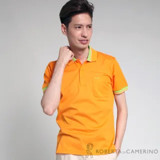 【ROBERTA諾貝達】男裝 短袖POLO棉衫-橘色(台灣製  絲光棉/涼爽紗)