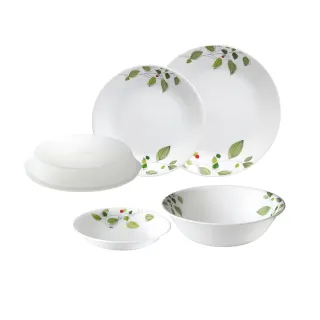 【美國康寧 CORELLE】綠野微風5件式餐盤組(501)