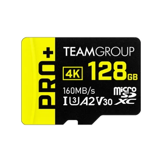 【Team 十銓】PRO+ MicroSDXC 128GB UHS-I U3 A2 V30 記憶卡(含轉卡+終身保固)