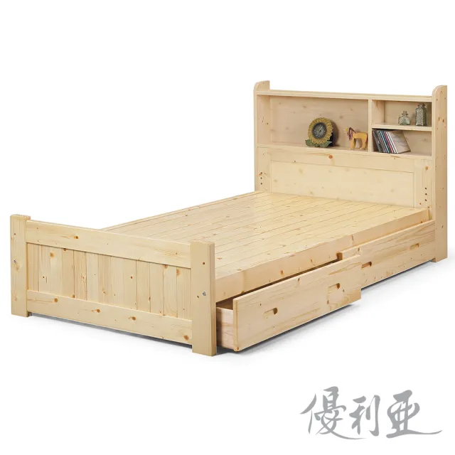 【優利亞-小蜜蜂】3.5尺床頭片+抽屜床底