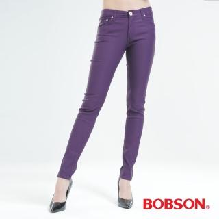 【BOBSON】彩色.強彈.磨毛小直筒褲(8105-61)