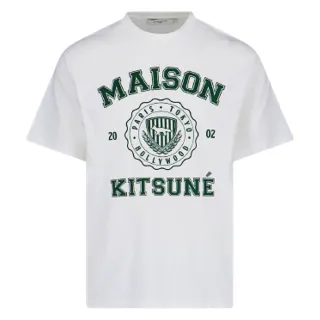 【Maison Kitsune】新款 男款 學院風 短袖T恤-米白色(S號、M號、L號、XL號)