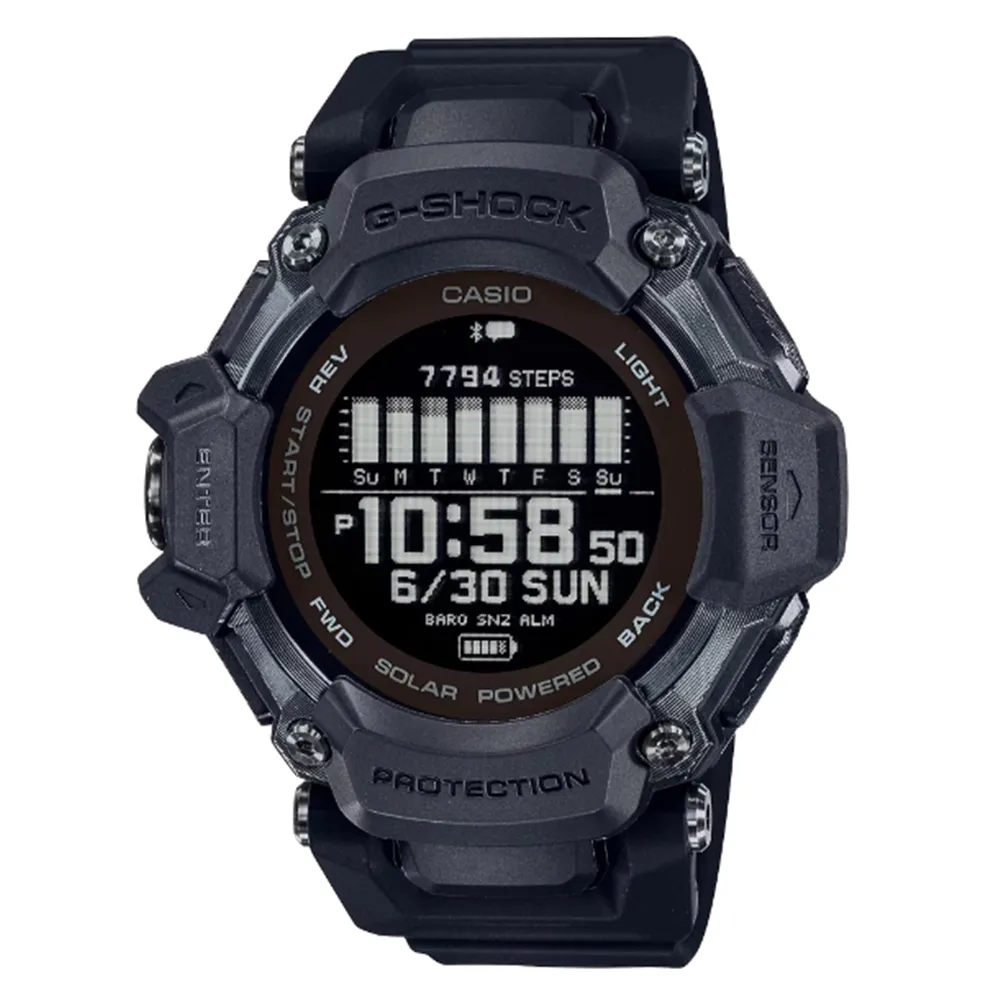 【CASIO 卡西歐】G-SHOCK 心率偵測 GPS藍牙太陽能電力 援多種運動輕量升級運動系列 GBD-H2000-1B_52.6mm