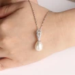 【寶石方塊】天然珍珠項鍊-925銀飾-粉光若膩(天然珍珠)