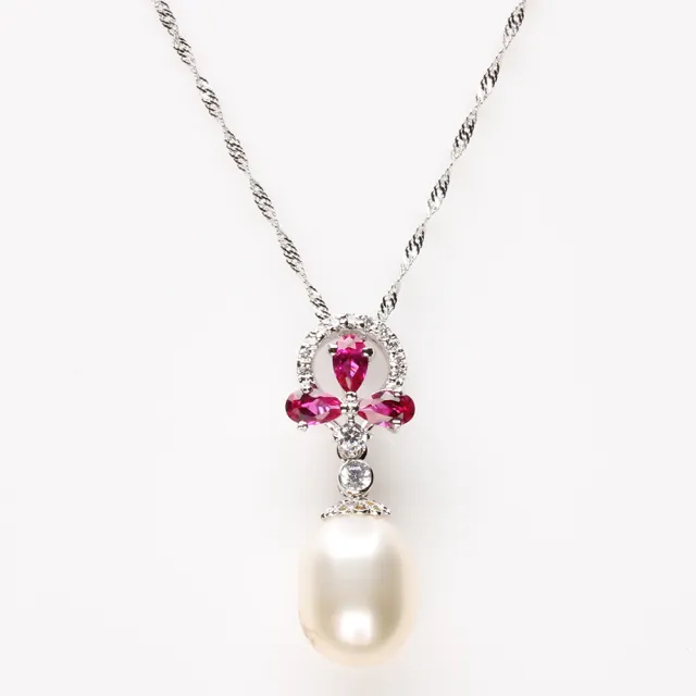 【寶石方塊】天然珍珠項鍊-925銀飾-靈蛇之珠(天然珍珠)