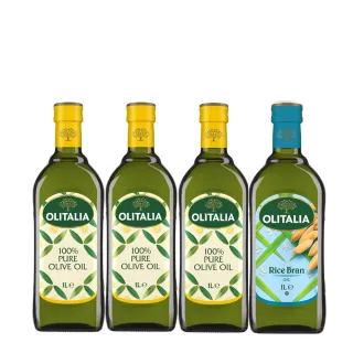 【Olitalia奧利塔】純橄欖油x3+玄米油x1(1000mlx4瓶-禮盒組)