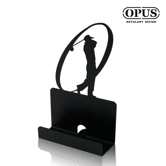 【OPUS東齊金工】歐式鐵藝名片座/高級名片架/會展用品/金屬商務名片盒(CA-go12B 高爾夫_經典黑)