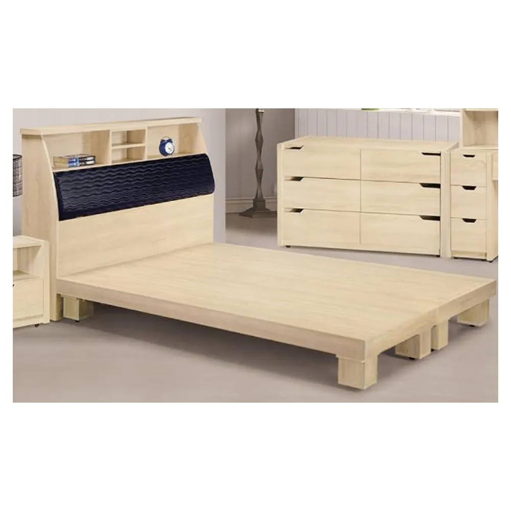 【綠活居】米蘭達  5尺雙人床台(床頭箱+床底不含床墊)