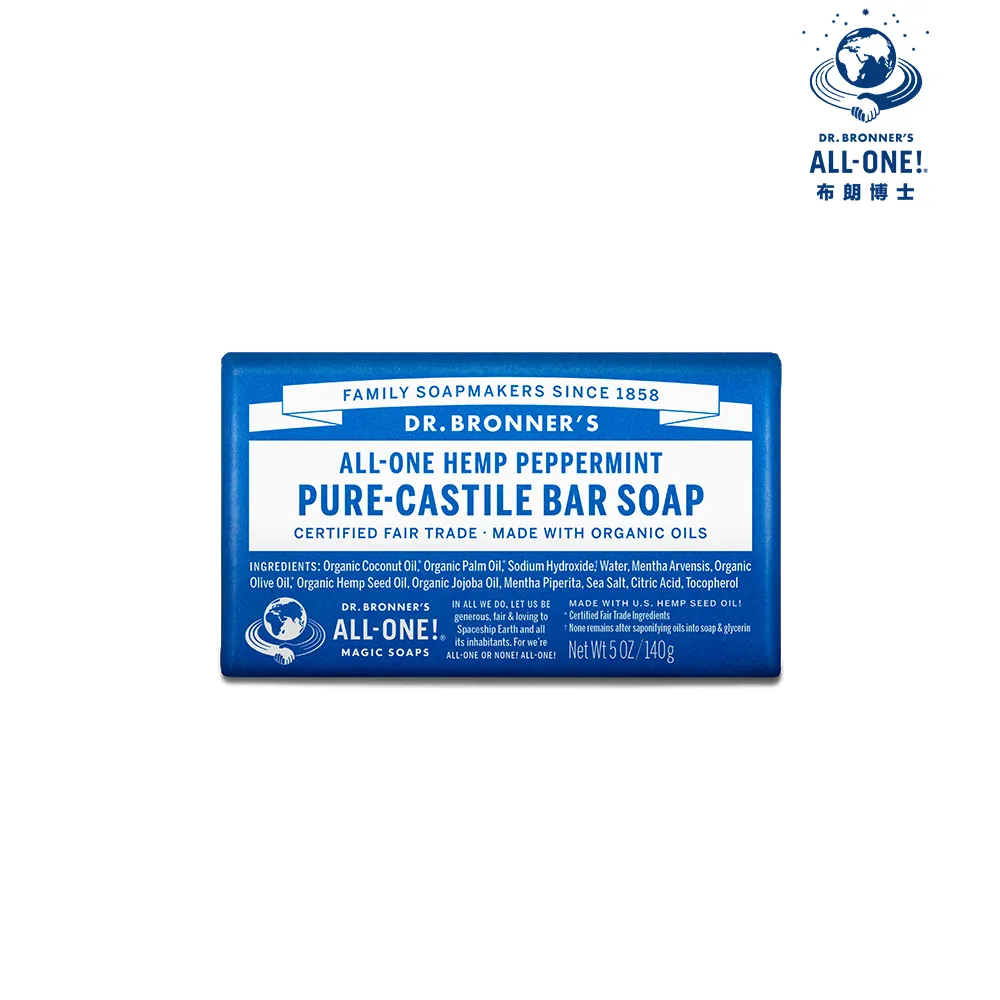 【Dr.Bronner’s 美國布朗博士】薄荷潔顏皂140g