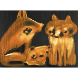【劉其偉藝術典藏】親筆簽名限量發行石版畫(生肖系列--狗)