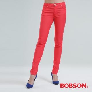 【BOBSON】彩色.強彈.磨毛小直筒褲(8105-21)