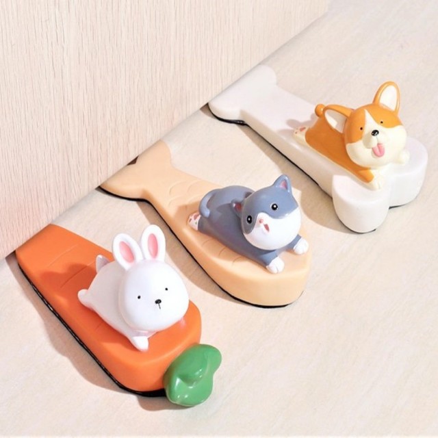 【SW】動物造型兒童門檔10入組 卡通門擋條 門塞(兒童安全 防夾手 PVC 門碰 兒童門擋)