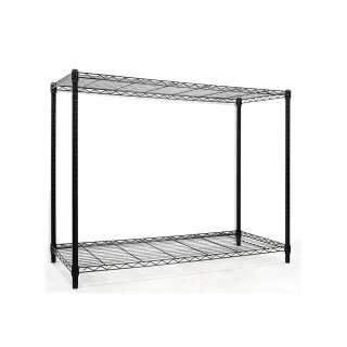 【yo-life】100%台灣製 大型兩層鐵力士架-銀黑任選(122x46x90cm)