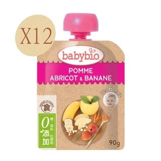 【法國BABYBIO】生機香蕉杏桃纖果泥(90gX12)