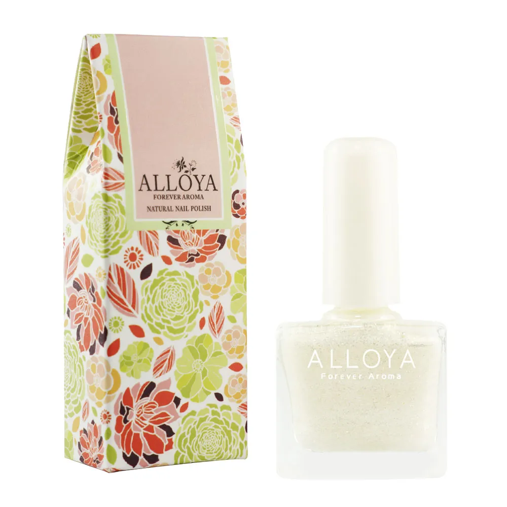 【英國ALLOYA愛若雅】Y042  香氛水指彩甲油(可剝可撕 雪白星光)