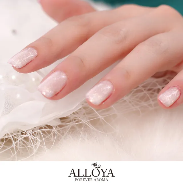【英國ALLOYA愛若雅】Y042  香氛水指彩甲油(可剝可撕 雪白星光)