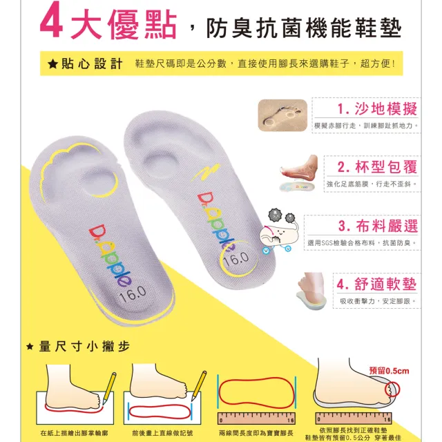 【Dr. Apple 機能童鞋】出清特賣x白雪飄飄溫暖中筒童靴(黃)