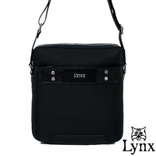 【Lynx】山貓紳士極簡風格直式真皮斜側揹包-大(3色)