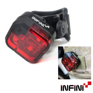 【INFINI】ARIA I-220R 2段模式背夾設計3LED紅光臺灣製自行車後燈/警示燈-黑色(尾燈 自行車燈 慢跑)