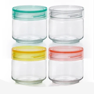 【ADERIA】日本進口抗菌密封寬口玻璃罐500ml(4色)