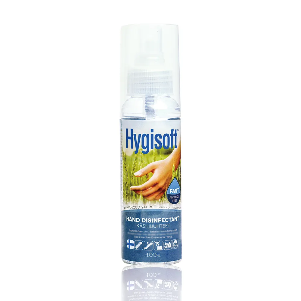 【芬蘭Hygisoft 科威】24時護膚抗菌乾洗手-自然無香料 100ml(防疫首選 長效抗菌 有效防護)