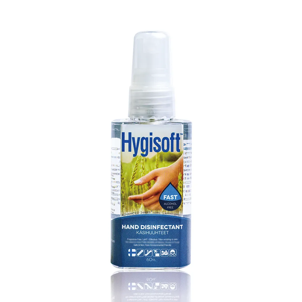 【芬蘭Hygisoft 科威】24時護膚抗菌乾洗手-自然無香料 60ml(防疫首選 長效抗菌 有效防護)