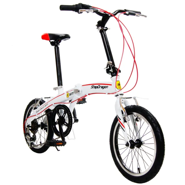 【StepDragon】SM-6 16吋小海豚(日本Shimano 6速定位變速 搭配建大外胎 折疊車)