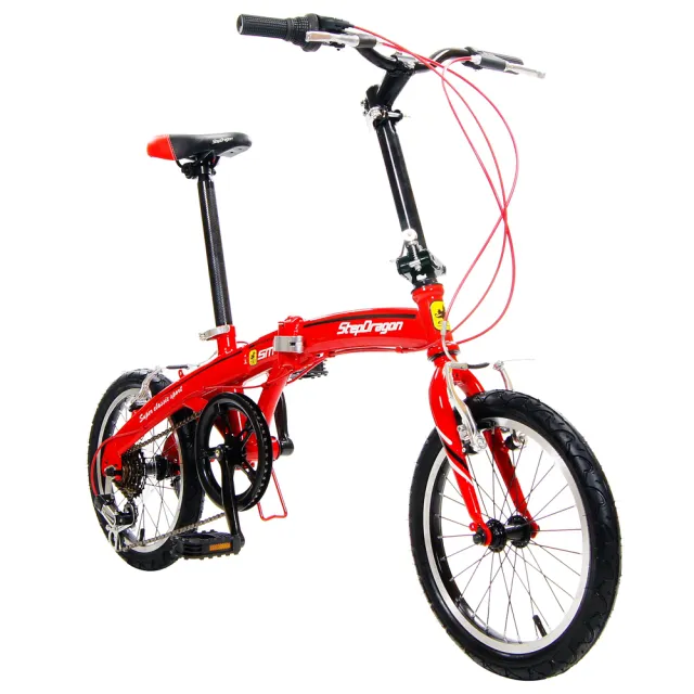 【StepDragon】SM-6 16吋小海豚(日本Shimano 6速定位變速 搭配建大外胎 折疊車)