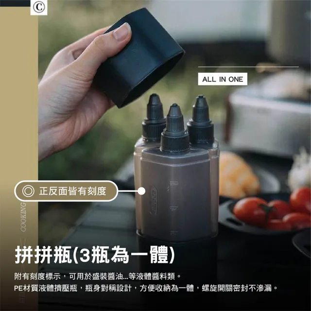 【AWADA】戰術調味料分裝瓶 拼拼瓶 疊疊瓶(調味罐套組 醬料瓶 環保餐具 露營 逐露天下)