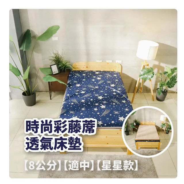 【BOSS BEDDING 小老闆寢具】雙人6尺冬夏亞藤8公分床墊偏硬(折疊床｜雙層床｜薄床墊｜宿舍床｜露營床)