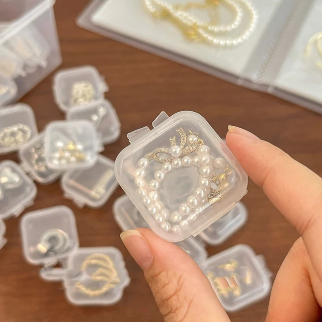 【Emi 艾迷】迷你透明品收納盒10入 耳環收納 方便攜帶 防氧化 易辨識